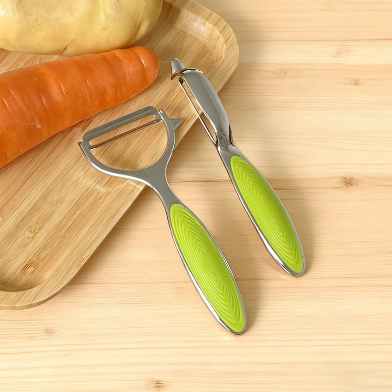 Cinkötvözetes hámozó sík eszköz logóval; anyagok: cinkötvözet, PP, rozsdamentes acél; funkció: Egyéb