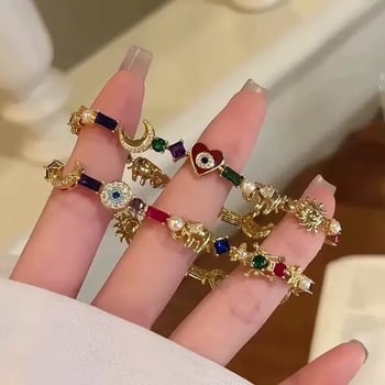 Rézötvözet csillag alakú karkötő nőknek, galvanált felülettel.