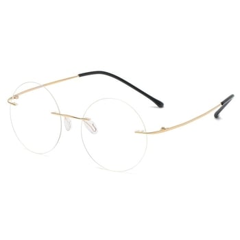 Keret nélküli, kerek olvasószemüveg, anti-kékfény PC lencsékkel, ultra-könnyű