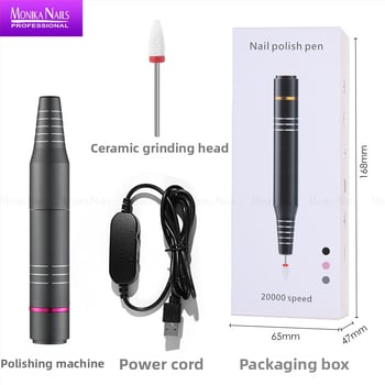 Mini elektromos körömcsiszoló USB-vel, kerámiás fej, 101p modell, nettó tömeg 116 g