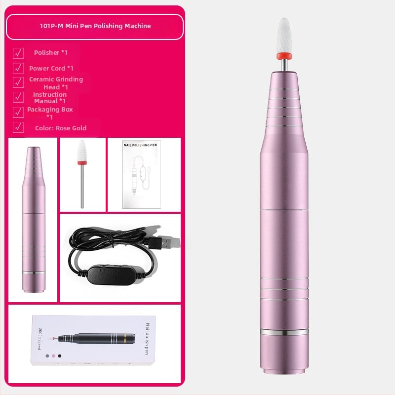 Mini elektromos körömcsiszoló USB-vel, kerámiás fej, 101p modell, nettó tömeg 116 g