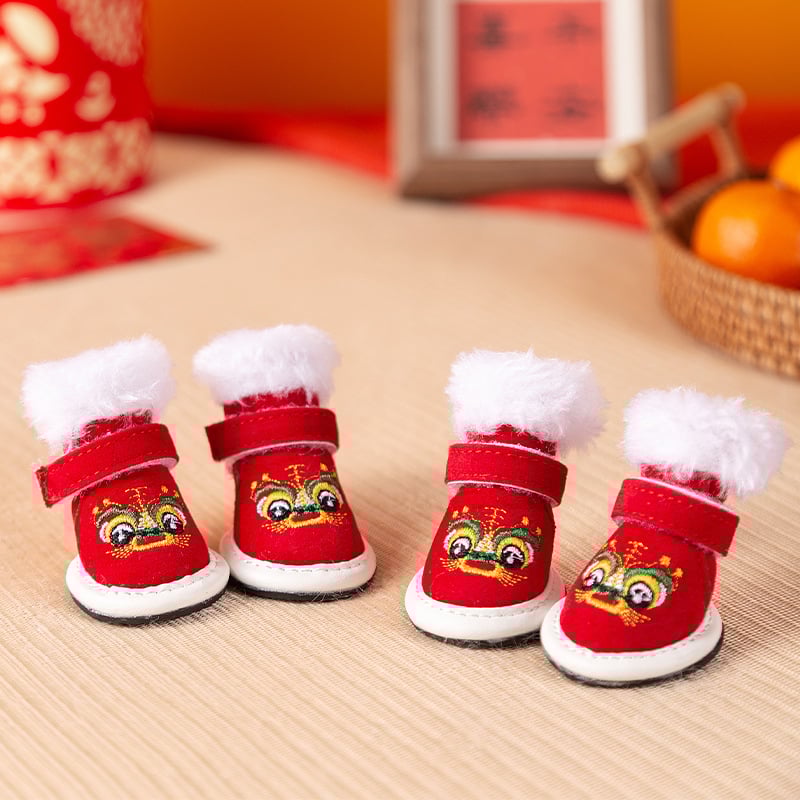 Kis testű kutyáknak – meleg, puha talppal, csúszásmentes, kínai stílusú cipő