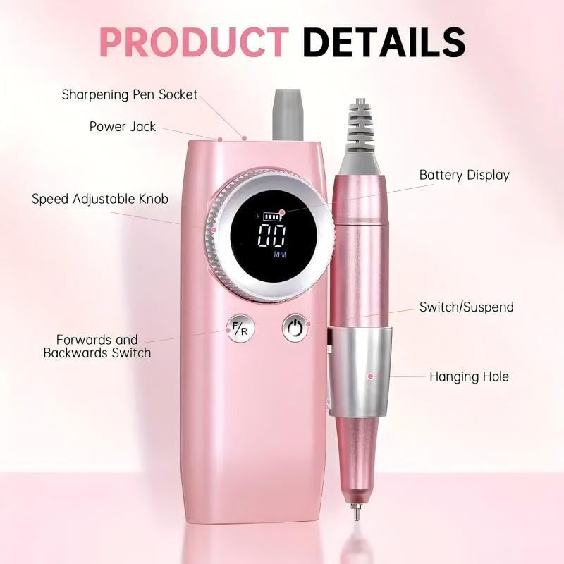 Körömcsiszoló – hordozható elektromos köröm eltávolító készülék, modell 205, OEM, határokon átívelő kizárólagos ellátás, Importált: Nem