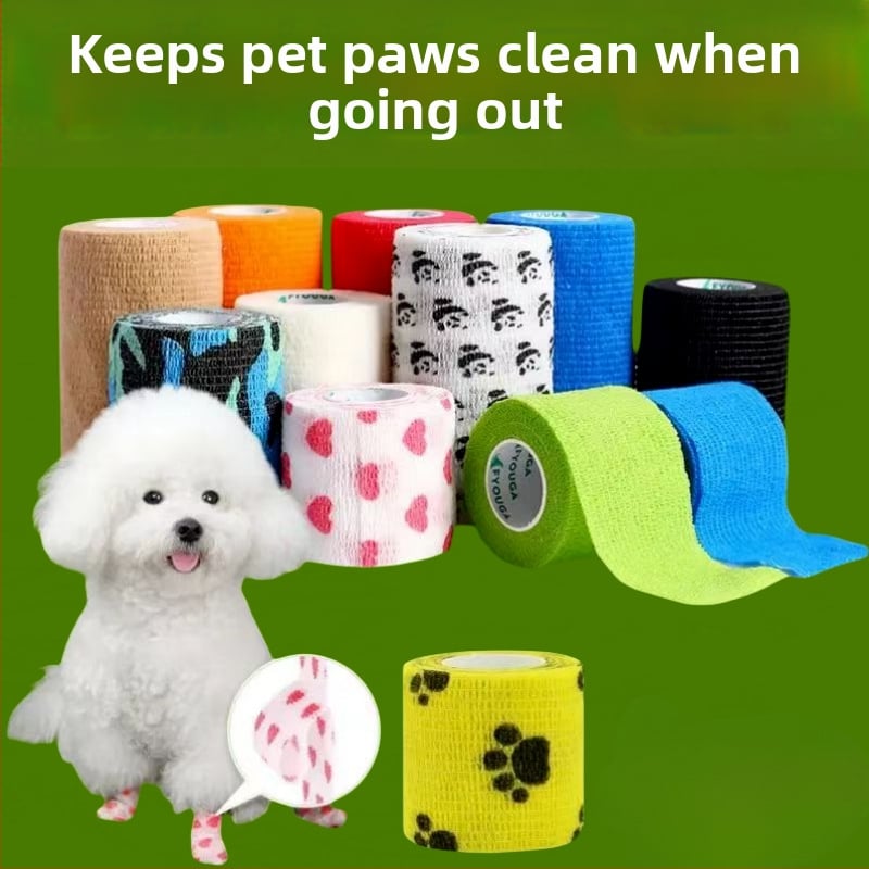 Kutyák számára készült sétáló cipő öntapadós szövettel, elasztikus pánttal, gumis anyaggal, kopásálló, hővédő funkció