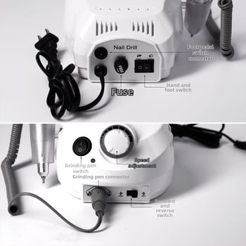 Lábpedálos elektromos körömdörzsölő/fúró a manikűrhöz – polírozás és hámlás, modell 202, Zhejiang eredet, márka Other, licencelt magánmárka: Igen