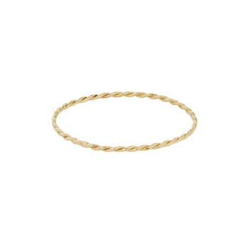 Női 18K aranyozott titánacél gyűrű – geometrikus csavart forma, gyémánt polírozás, Vitafend