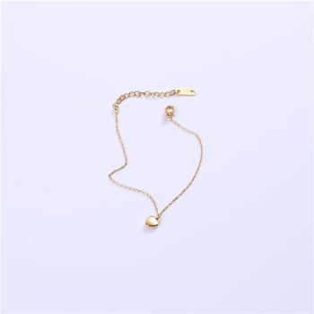 Szív alakú karkötő titánium-acél gyöngyökkel, uniszex, aranyos rajzfilm motívum, Vitafend