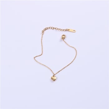 Szív alakú karkötő titánium-acél gyöngyökkel, uniszex, aranyos rajzfilm motívum, Vitafend