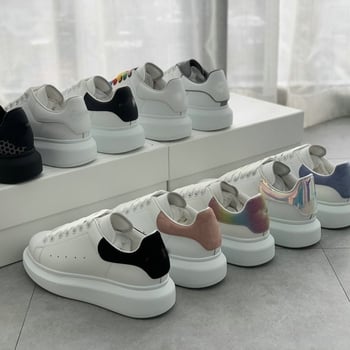 Mindennapi sportcipő magasságot növelő talppal, felső rész selyemtehén bőrből, gumitalp, fűzőkkel záródó, színben összehangolt dizájn