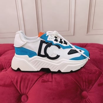 Uniszex bőr felsőrészű, lélegző tornacipő, vastag talppal és EVA talpbetéttel