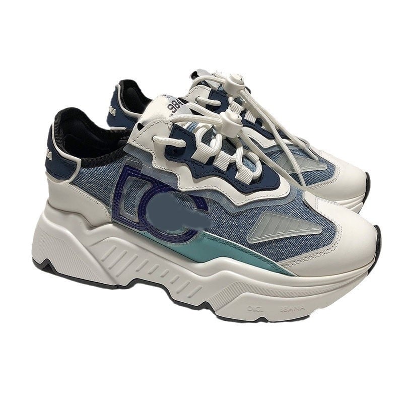 Uniszex bőr felsőrészű, lélegző tornacipő, vastag talppal és EVA talpbetéttel