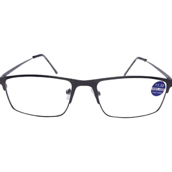 Fém teljes keretű olvasószemüveg, akril lencsékkel, anti-kék fény és fotokróm funkcióval, négyszögletes arcformához, férfiaknak