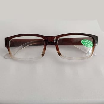 Olvasó szemüveg kristálylencsékkel, teljes keret, négyszögletes forma, dioptriák 4.50/5.00/5.50/6.00 D, polikarbonát keret