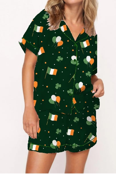 Szatén anyagú ing, 90–95% poliészter, rövid ujjú, V-nyak, japán-koreai casual stílus