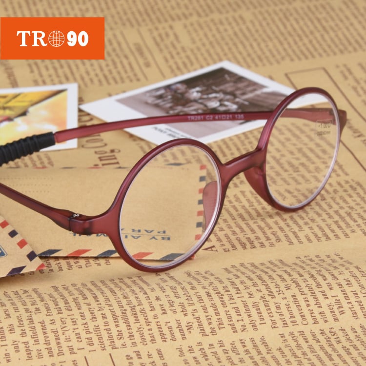  Olvasószemüveg (TR90, teljes keret, retro kerek, uniszex, modell TR281)