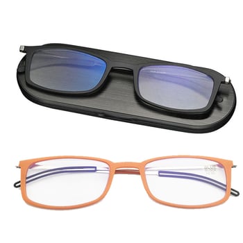 Olvasószemüveg kerek, teljes keret, box stílusú keret, PC lencsék anti-kék fény, modell LH0616, keret műanyag és titan ötvözet