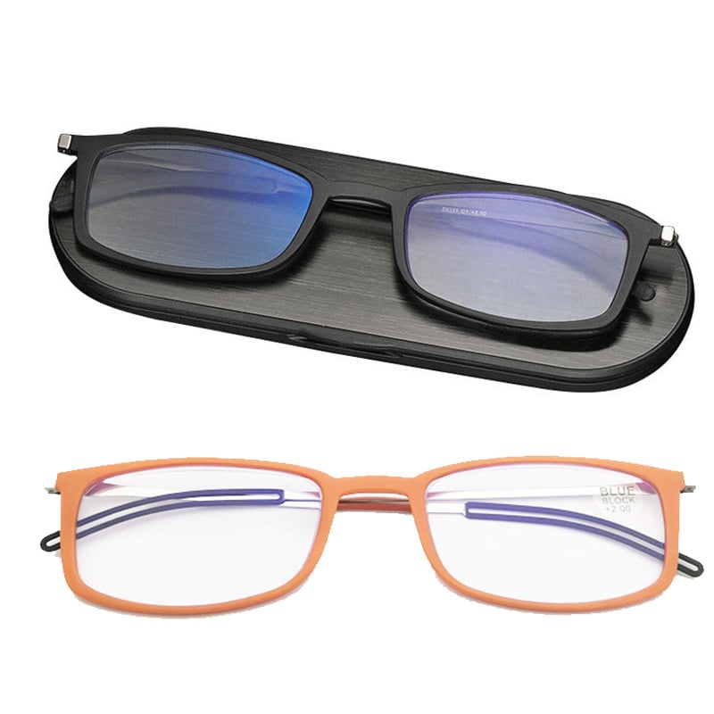 Olvasószemüveg kerek, teljes keret, box stílusú keret, PC lencsék anti-kék fény, modell LH0616, keret műanyag és titan ötvözet