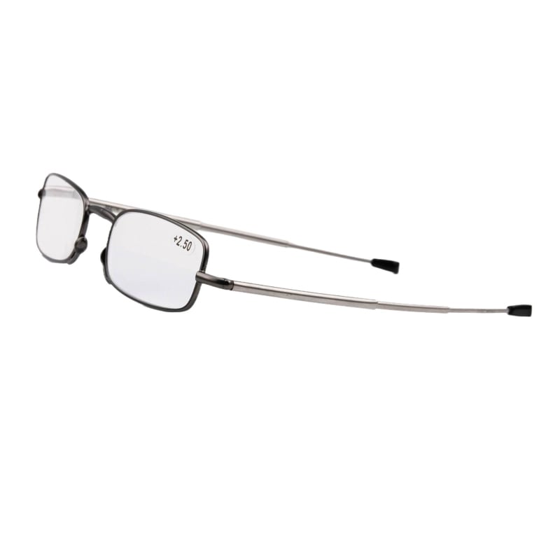 Olvasószemüveg fémből készült ovális keretben, gyanta lencsékkel és aszferikus lencsékkel, kis arcformához illeszkedő