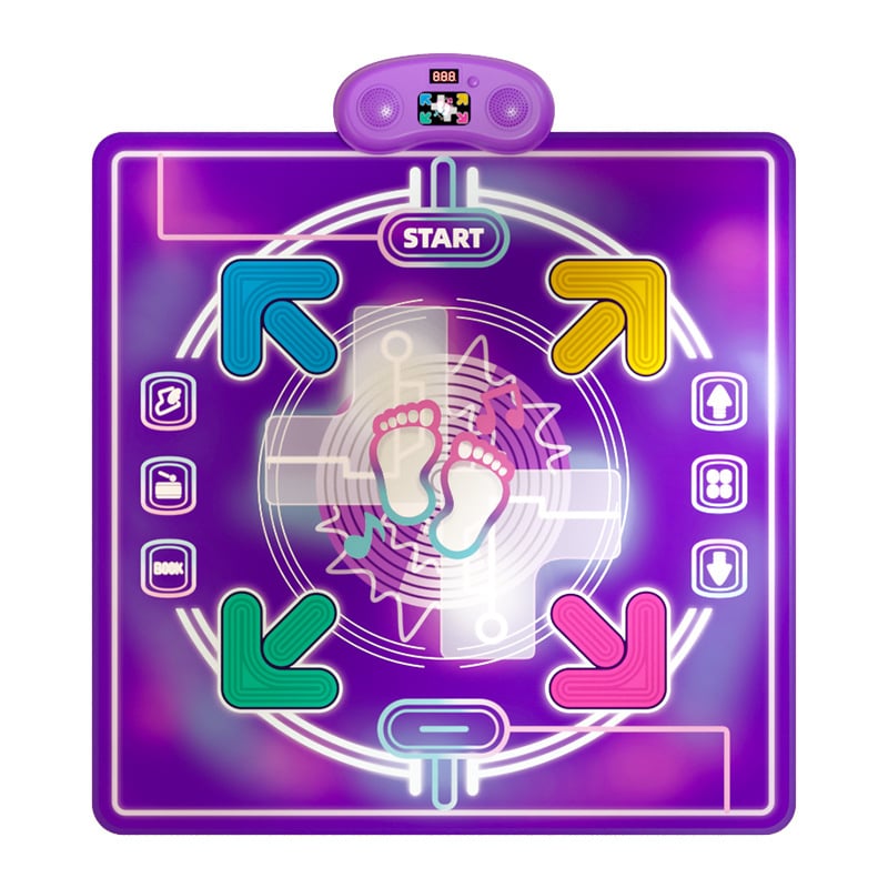 Gyermekek zenés táncmatraca — összecsukható, interaktív játék, műanyagból, 7–14 éveseknek