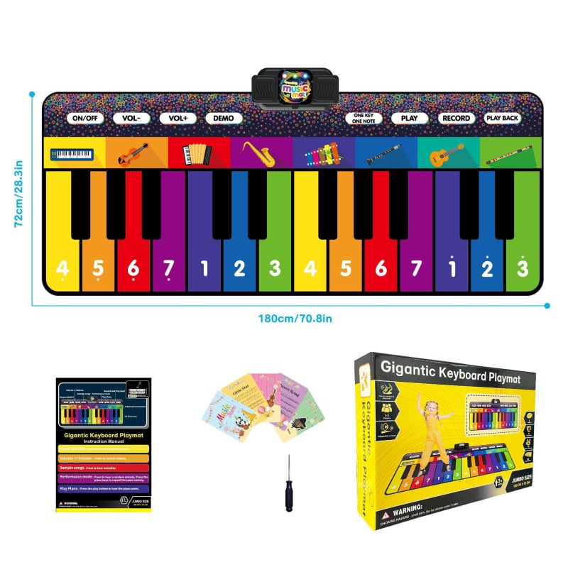 Art Márka funkcionális zongorás matrac gyerekeknek, csúszásmentes felület, beépített mászó matrac, 0,5 cm vastagság