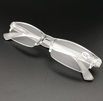 Olvasó szemüveg Modell 908-1, rugós zsanérral, keret nélküli, polikarbonát lencsékkel, felnőtteknek presbyopiára