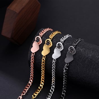 Réz karkötő, elektroplattált bevonattal, uniszex, eredeti dizájn, szív alakú