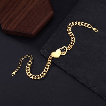 Réz karkötő, elektroplattált bevonattal, uniszex, eredeti dizájn, szív alakú