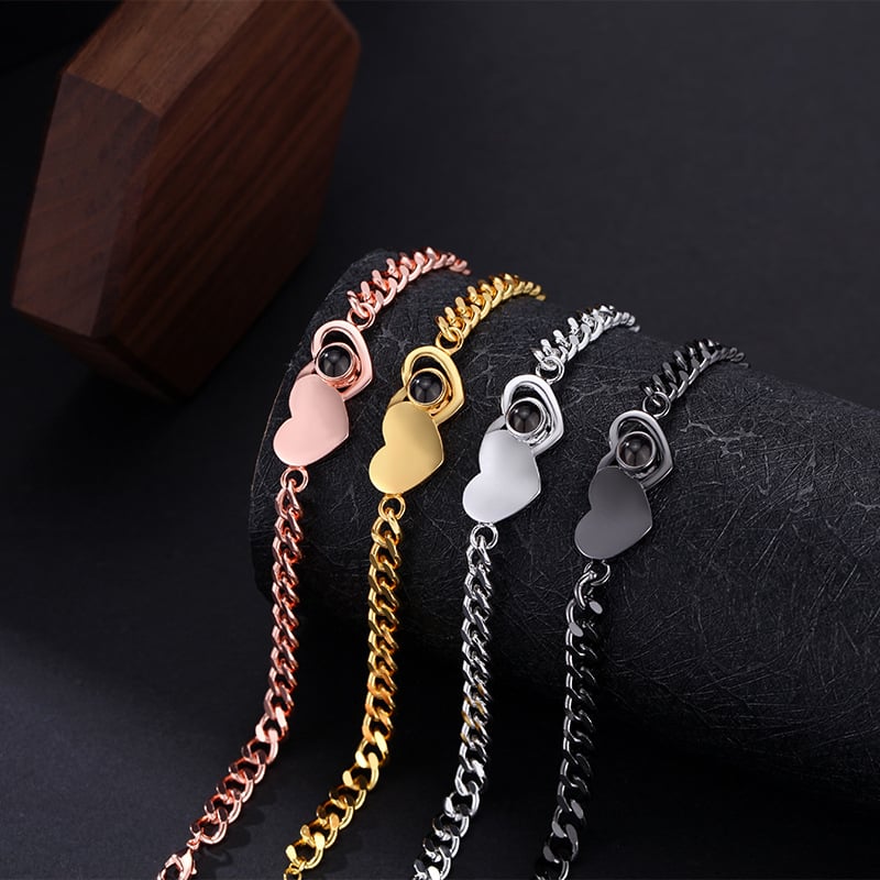 Réz karkötő, elektroplattált bevonattal, uniszex, eredeti dizájn, szív alakú