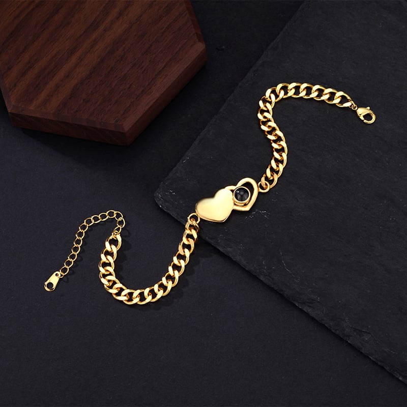 Réz karkötő, elektroplattált bevonattal, uniszex, eredeti dizájn, szív alakú