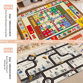 Veliko dvostrano leteće šah Monopoly, tri u jednom za djecu, edukativna igra za roditelje i djecu, tepih za igru i penjanje