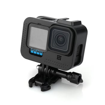 GoPro védő keret forró cipő tartóval és ütésálló védelemmel; kompatibilis GoPro 9–13; anyag: poliészter rost; logónyomtatás elérhető