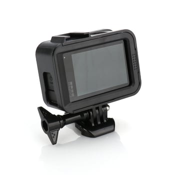GoPro védő keret forró cipő tartóval és ütésálló védelemmel; kompatibilis GoPro 9–13; anyag: poliészter rost; logónyomtatás elérhető
