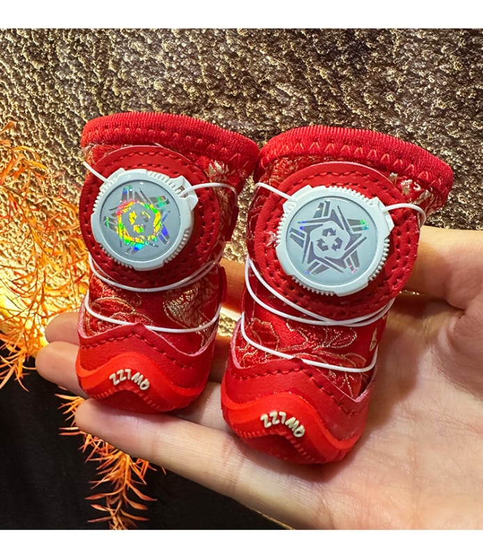 Kutyacipő Velcro-ral — Csúszásmentes, Meleg, Kopásálló, Vastag talp