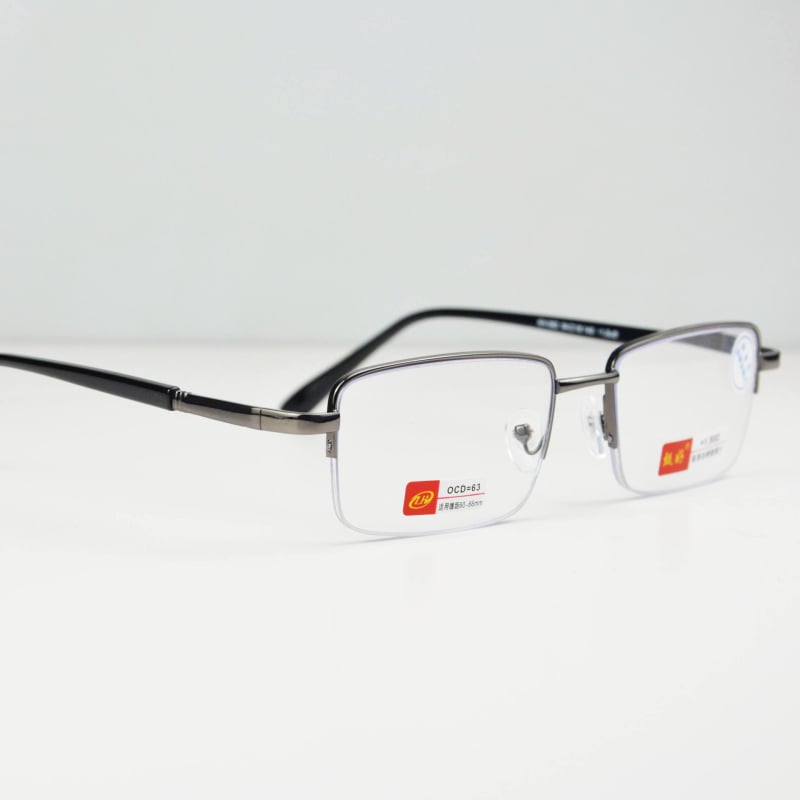 Olvasó szemüveg fém félkeretes kerettel, kékfény elleni lencsék, lencse anyaga: akril, felnőtteknek, négyszögletes arcformához