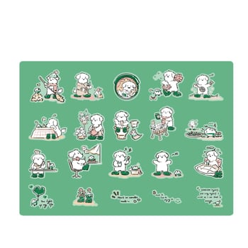 Rajzfilm-stílusú matricák napló dekorációhoz: macskák és kutyák esőcsizmában, DIY dekoratív matricák