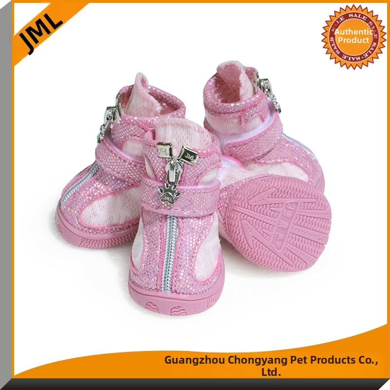 Jiamile kutya cipő – mikroszálas bőr és háló, csúszásmentes, kopásálló, lélegző, 4 darabos készlet