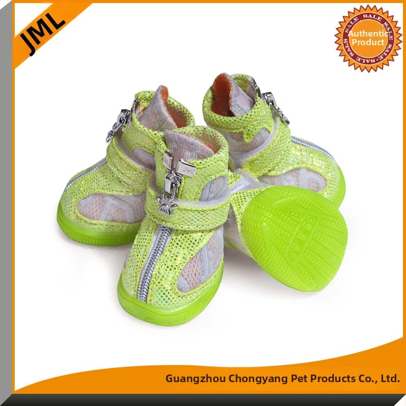 Jiamile kutya cipő – mikroszálas bőr és háló, csúszásmentes, kopásálló, lélegző, 4 darabos készlet