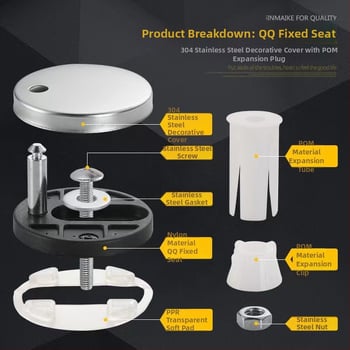 Rozsdamentes acél WC-ülőke kiegészítők, felső rögzítés, modern minimalist stílus, kód 00.1