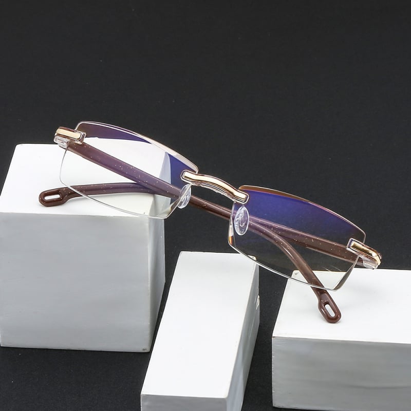 Presbyopia szemüveg keret nélküli, négyzet alakú keret, PC lencsék, PC keret, 2024 nyár