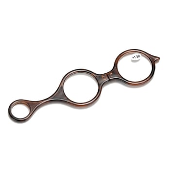 Olvasó szemüveg, kézben tartva, kerek keret, PC lencsék, PC keret