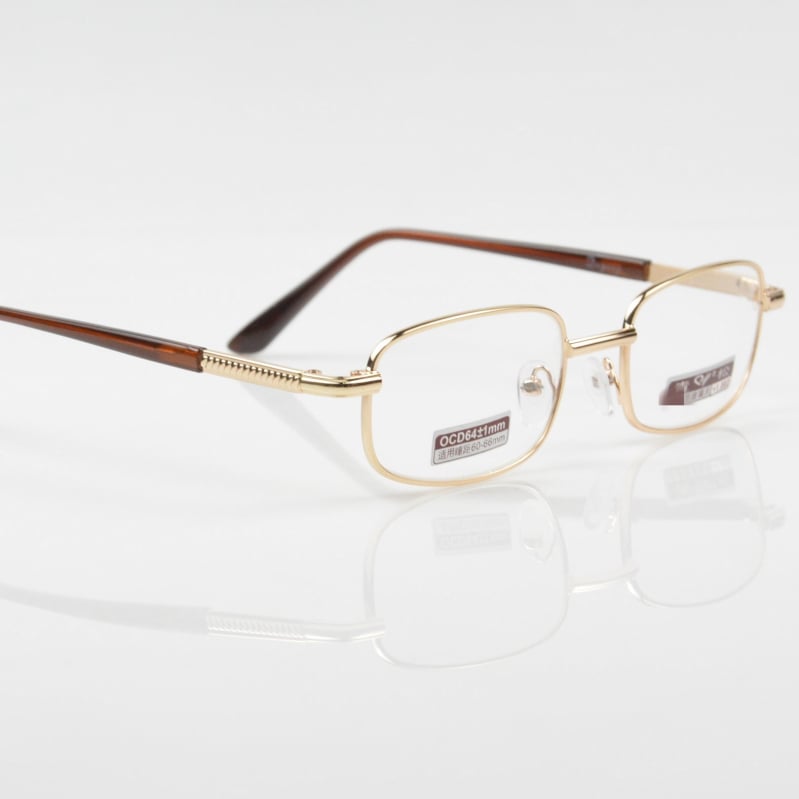 Green pine olvasó szemüveg, teljes fém keret, üveglencsék, dioptria 50-600, modell 8031