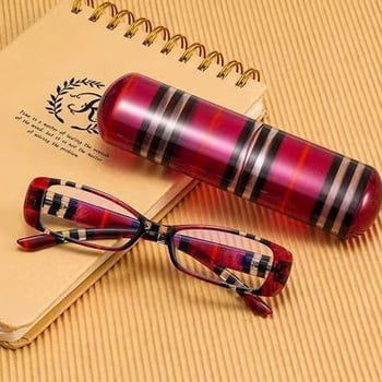 Olvasó szemüveg tolltartóval, klasszikus box keret, uniszex, könnyen hordozható és összecsukható, PC lencsékkel