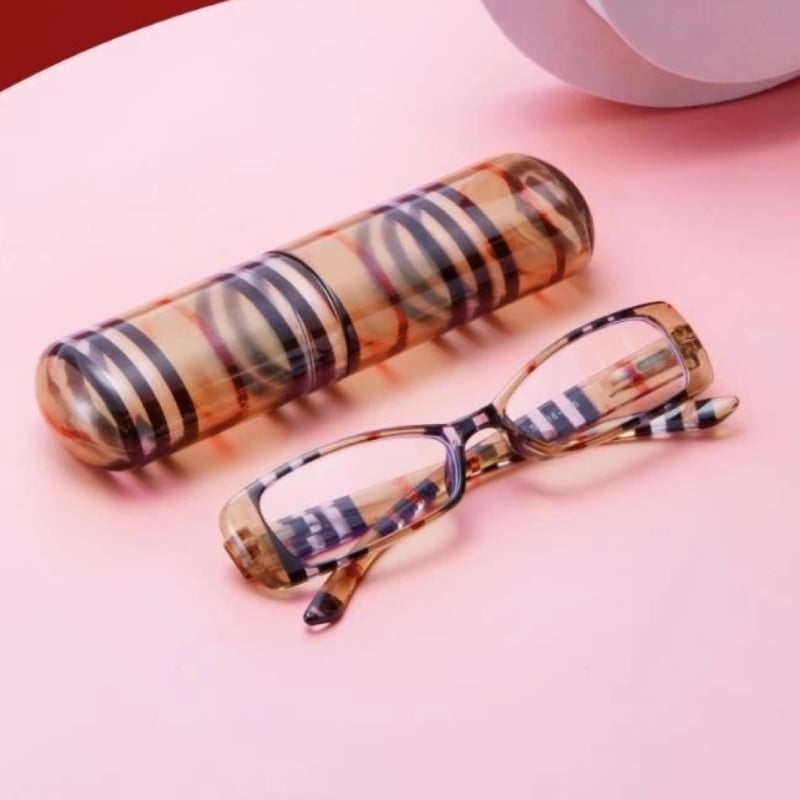 Olvasó szemüveg tolltartóval, klasszikus box keret, uniszex, könnyen hordozható és összecsukható, PC lencsékkel