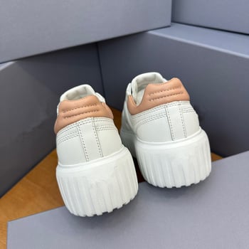 Női vastag talpú platformos tornacipő - fűzők, felső marha bőrből, belső bárányszőrmés bélés, gumi talp