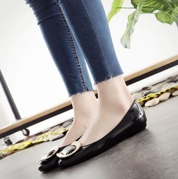 ΓυναικείA αδιάβροχα παπούτσια με τετράγωνη μύτη και τετράγωνη αγκύλη, PU πάτος, χαμηλό τακούνι 1-3 cm