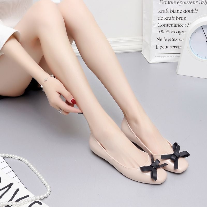 ΓυναικείA αδιάβροχα παπούτσια με τετράγωνη μύτη και τετράγωνη αγκύλη, PU πάτος, χαμηλό τακούνι 1-3 cm