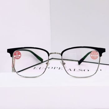 Olvasó szemüveg kékfény elleni védelemmel, aszférikus lencsék, teljes keretű fém keret, univerzális illeszkedés négyszögletes archoz