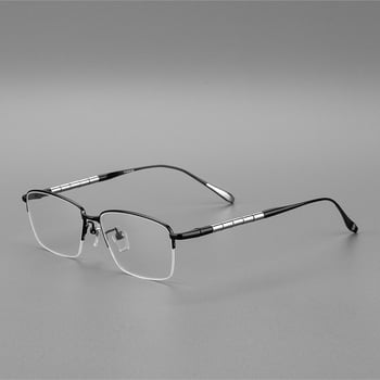 Tiszta titánból készült presbyopia szemüveg, kettős használat távolra és közelre, nagy felbontású kékfény-szűrős lencsékkel, négyszögletes félkeret