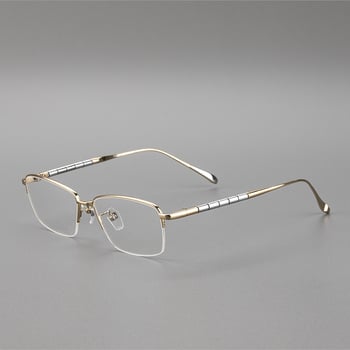 Tiszta titánból készült presbyopia szemüveg, kettős használat távolra és közelre, nagy felbontású kékfény-szűrős lencsékkel, négyszögletes félkeret