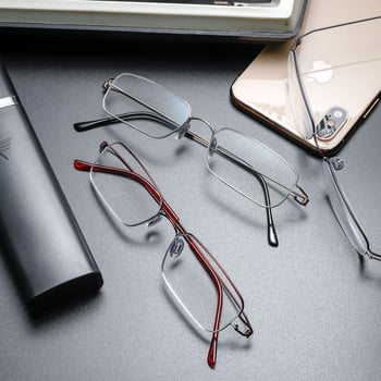 Olvasó szemüveg, ultra könnyű, csavarmentes kialakítás, PC lencsék, teljes keret TR fémkeret